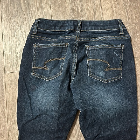 Dark Washed Distressed Skinny Jeans - Picture 3 of 3
